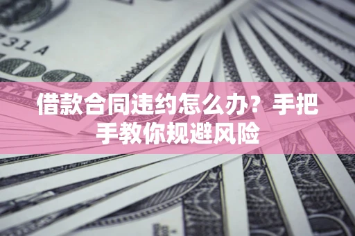 武汉借款合同违约怎么办？手把手教你规避风险
