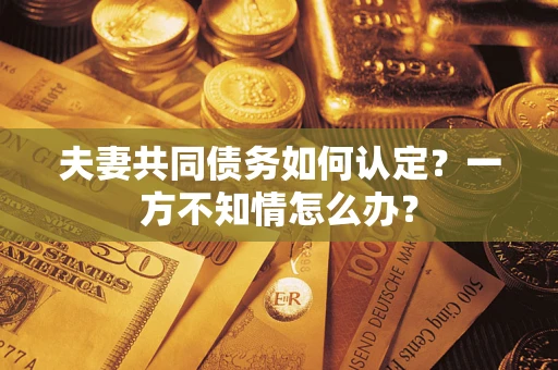 武汉夫妻共同债务如何认定？一方不知情怎么办？