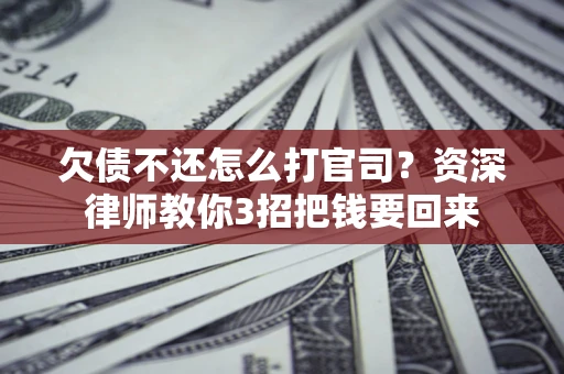 武汉欠债不还怎么打官司？资深律师教你3招把钱要回来