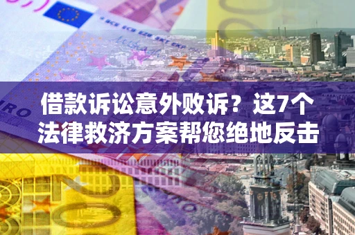 武汉借款诉讼意外败诉？这7个法律救济方案帮您绝地反击！