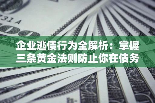 武汉企业逃债行为全解析：掌握三条黄金法则防止你在债务乱局中“踩雷”