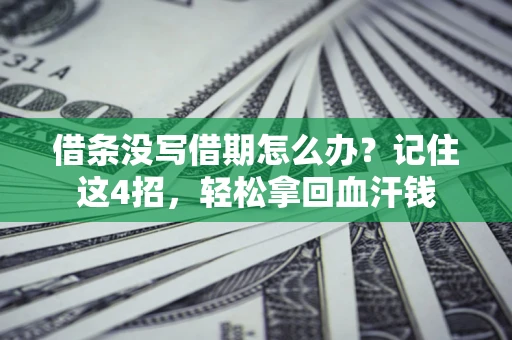 武汉借条没写借期怎么办？记住这4招，轻松拿回血汗钱