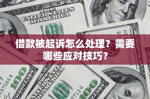 武汉借款被起诉怎么处理？需要哪些应对技巧？