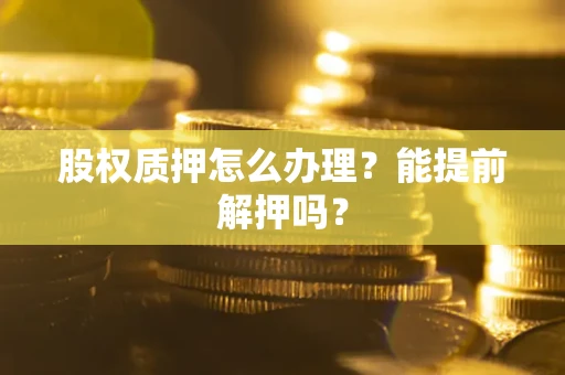武汉股权质押怎么办理？能提前解押吗？